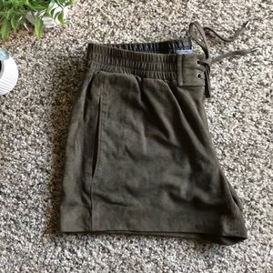 vince suede tie waist shorts